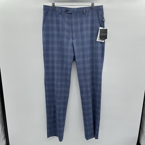 Lauren Ralph Lauren Other - Lauren Ralph Lauren Classic-Fit Ultraflex Wool Suit Pants Blue‎ Plaid 34x32 NWT